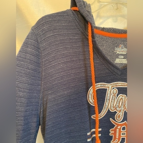 Detroit Tigers Baseball Hoodie  Navy Blue Ladies Lg - Picture 6 of 12